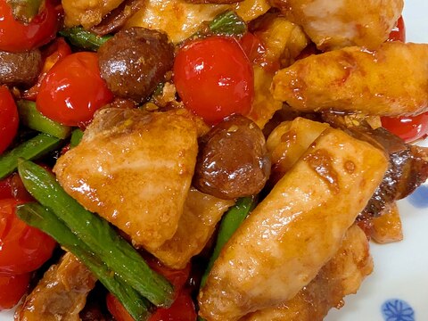 メカジキとトマトのバター醤油炒め